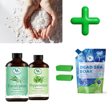 Dead Sea Salts for Soaking, Mineral Salt for Bath, Spa, Shower – More Minerals Than Epsom Salt, Pure and Natural Bath Salt for Foot Soak, Fine 2 Pound (Scent Spearmint Eucalyptus)