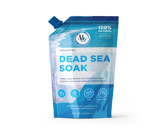 Dead Sea Salts 2 lb. for Soaking, Mineral Salt for Bath, Spa, Shower – More Minerals Than Epsom Salt, Pure and Natural Bath Salt for Foot Soak, Fine Salt Mined from Dead Sea