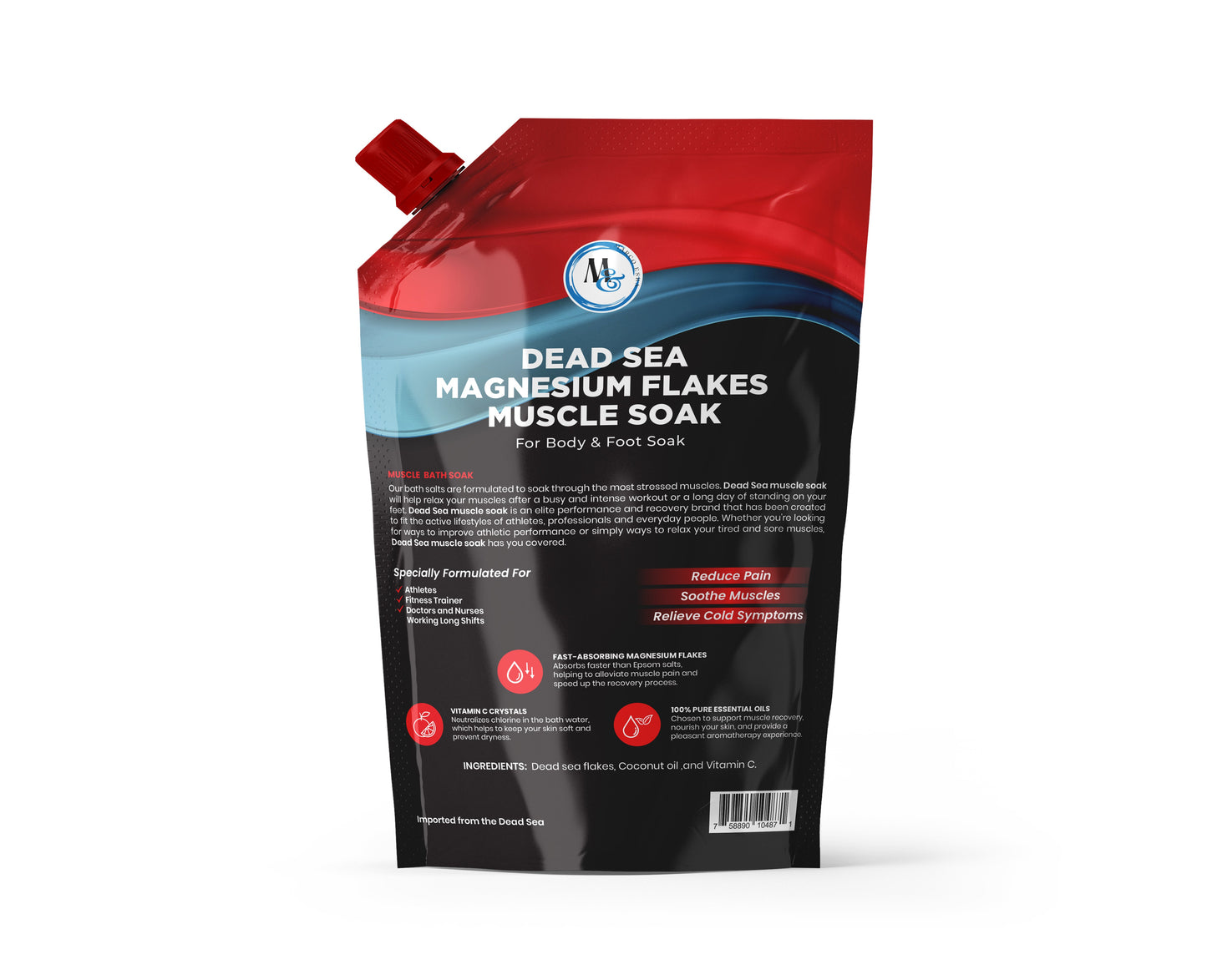 Dead Sea Magnesium Muscle Soak 2lb. - Muscle Repair Bath Soak – Muscle Repair Bath Salts with Essential Oils – Dead Sea Bath Salts for Muscle Relief, Soreness, Fatigue – Relaxing Bath Soak for Recovery and Circulation