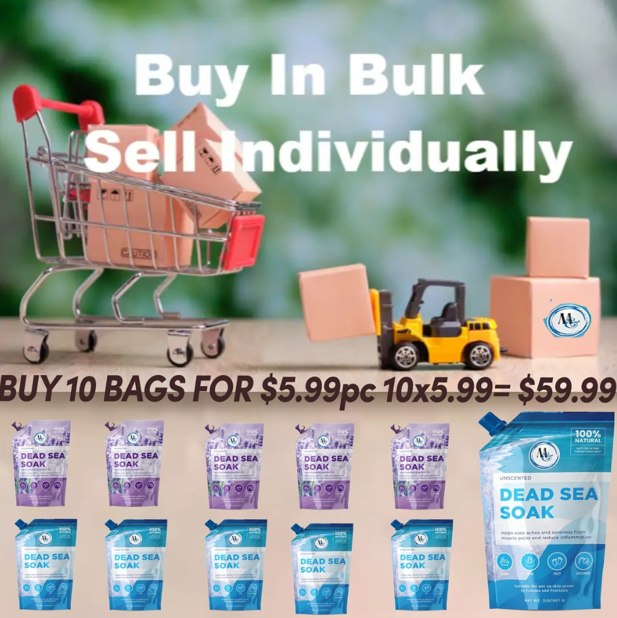Bulk 10 Pack 5 Unscented 5 Lavender 2lb Dead Sea Salt